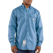 Carhartt FR Button Down Twill Shirt in Medium Blue